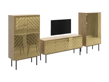 Корпус - Дуб Корбридж, Фасад - зеркало золото