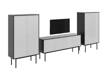 Корпус - Черный, Фасад - Стекло белое 9003 RAL9003