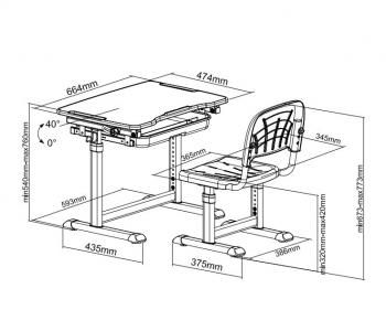 Комплект Cubby парта + стул трансформеры SORPRESA