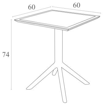 Стол пластиковый складной Siesta Sky Folding Table 60