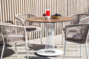 Круглый стол дуб, бежевый