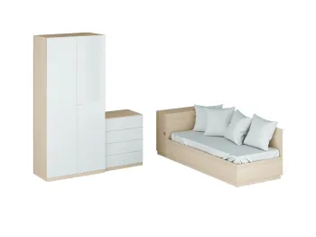 Фасад - Белый глянец, Корпус - Ясень Коимбра