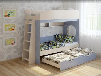 Венге светлый/лен голубой