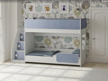 Белый/лен голубой