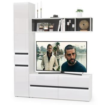 Корпус: Белый/Чёрный/Фасады: Мдф Белый Глянец