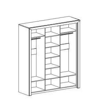 Шкаф 3 дв. с раздвижными дверями МебельГрад