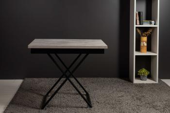 Стол-трансформер Левмар Apollo D51/S53 бетон/черные опоры