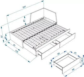 Кровать-тахта раздвижная Гуд Лакк Варма Рестен 80