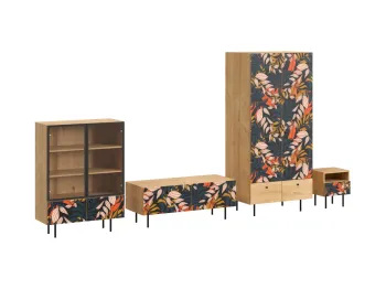 Ножки металлические, Фасад - Стекло/Принт Kalatea, Корпус - Робиния Брэнсон