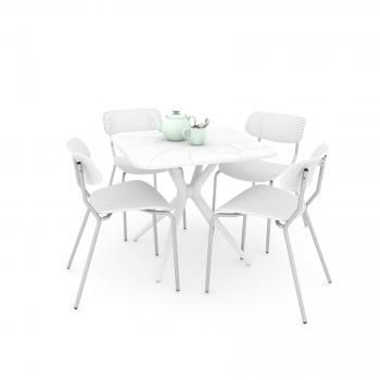 Белый/Хром лак