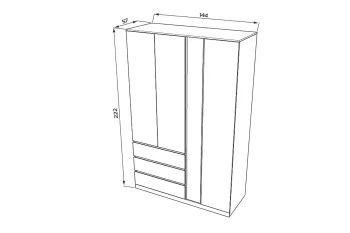 Шкаф распашной с зеркалом Гуд Лакк Варма Стор 144