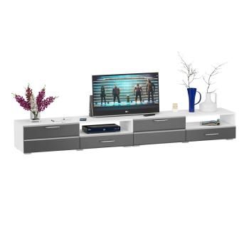 Корпус Белый/Фасады Мдф Графитово-Серый Глянец