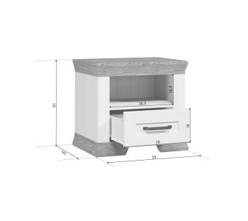 Тумба прикроватная БРВ Мебель MARSELLE KOM1S