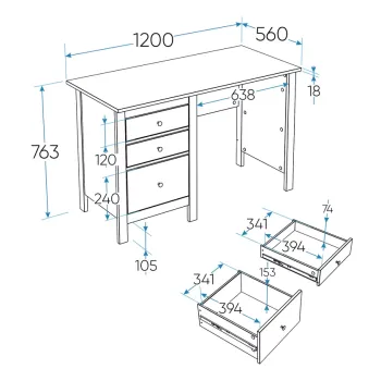 Стол письменный Гуд Лакк Сага 120х56