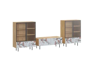 Ножки металлические, Фасад - Стекло/Принт Onna, Корпус - Робиния Брэнсон