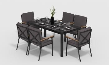 каркас темно-серый карбон/подушки антрацит/столешница черная глянцевая