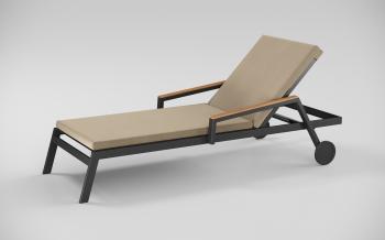 каркас темно - серый карбон / текстилен серый / подушка бежевая