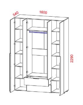 Шкаф четырехдерный Атлант Харди