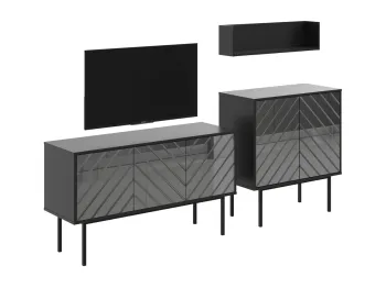 Корпус - Черный, Фасад - Стекло темно-серое REF 7016