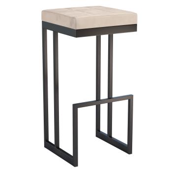 Велюр киото крем/металл черный