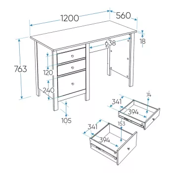 Стол письменный Гуд Лакк Сага 120х56