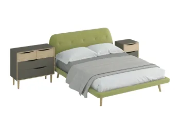 Ткань Classic Plain 07 зеленый, Фасад - Дуб Бунратти, Корпус - Скала