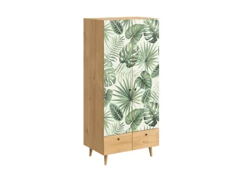 Ножки бук, Фасад - Принт Monstera, Корпус - Робиния Брэнсон