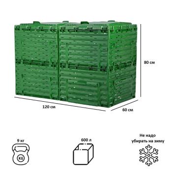 Компостер PitEco с крышкой 600л