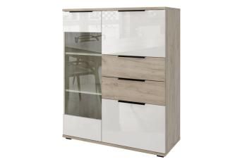 Дуб крафт/Белый глянец