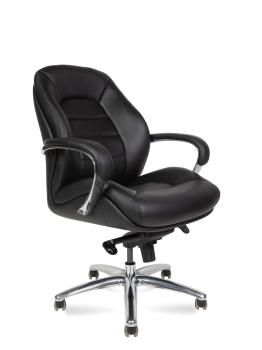 Черная кожа/ алюминий крестовина