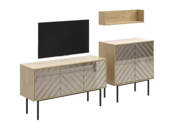 Корпус - Дуб Корбридж, Фасад - зеркало бронза