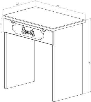 Комплект стол туалетный с зеркалом Compass ДримСтар ДС-008