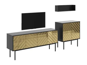 Корпус - Черный, Фасад - зеркало золото