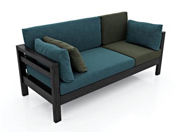 Венге/Велюр голубой/зеленый