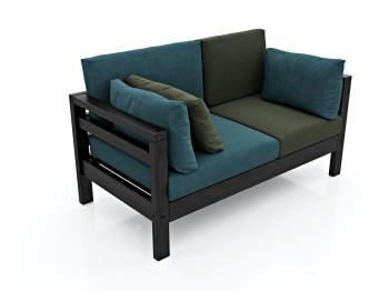 Венге/Велюр голубой/зеленый