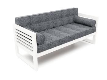 Белая эмаль/Рогожка графитовая