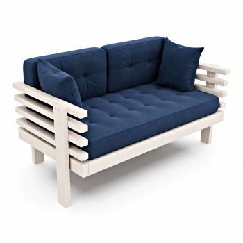 Беленый дуб/Синий велюр