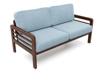 Орех/Рогожка голубая