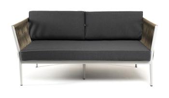 Каркас алюминий светло-серый (ral7035) муар, роуп серо-коричневый 23мм, ткань серая 017