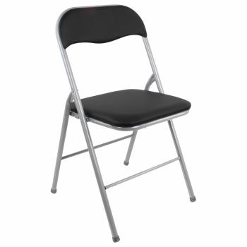 серебристый каркас, кожзам чёрный