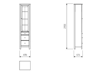 Шкаф с витриной Гуд Лакк Сага 50