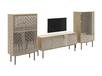 Корпус - Дуб Корбридж, Фасад - зеркало бронза