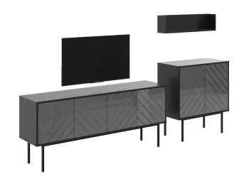 Фасад - зеркало серое, Корпус - Черный