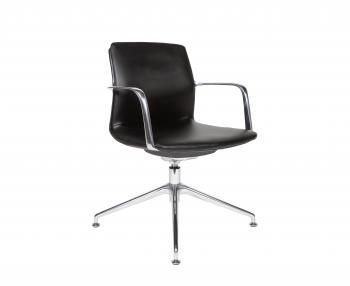 черная экокожа/ алюминий крестовина