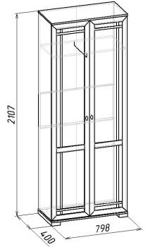 Шкаф двухдверный для одежды Глазов-мебель Sherlock 11
