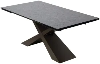 Стол M-City Arkell 180 GREY, стекло BUBBLE/ Шоколадное золото каркас