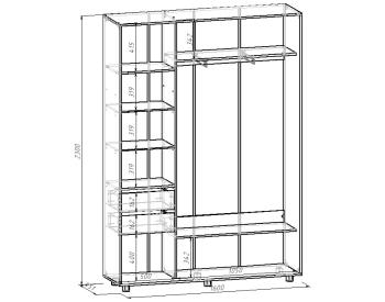 Шкаф купе Удачный 160*45 с зеркалом
