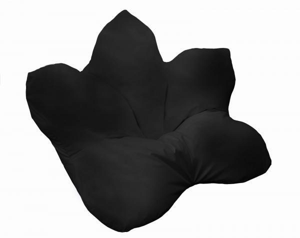 Кресло-мешок Позитиф цветок черный (экокожа)