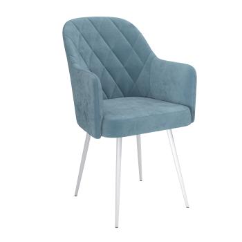 Металл белый/Велюр тенерифе дасти блю