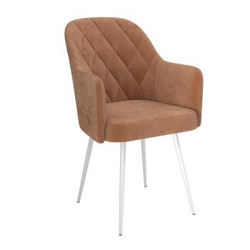 Металл белый/Велюр тенерифе корица